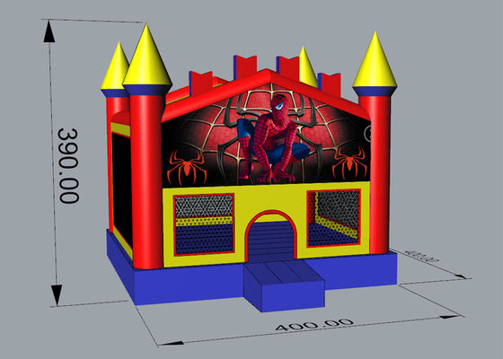 Indoor Spiderman Inflatable Bounce House Four Suture Suture Technology