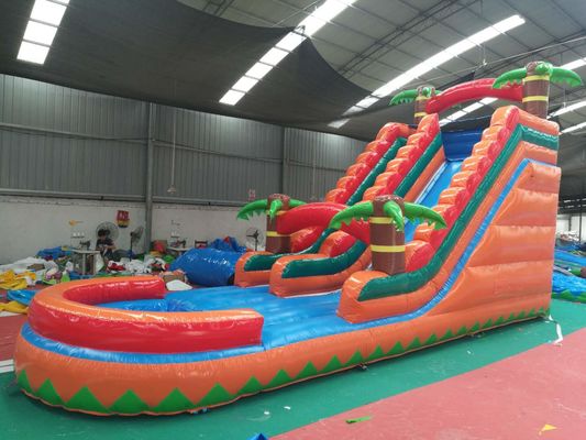 Jungle Palm Tree Inflatable Backyard Water Slide Outdoor  For Playground